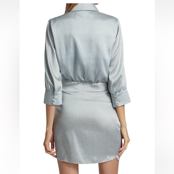 Cinq a Sept Gaby Tie-Waist Mini Shirt Dress Sz 14 - Picture 6 of 8